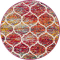 Unique Loom Trellis Frieze Collection Area Rug - Rounded (3' Round, Multi/ Black)