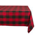 DII Buffalo Check Collection, Classic Farmhouse Tablecloth, Tablecloth, 52x52, Red & Black