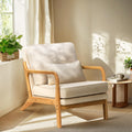 COLAMY Mid Century Modern Accent Chair Set of 2 with Lumbar Pillow, Relaxing Armchair with Solid Wood Frame & Soft Cushion, Read