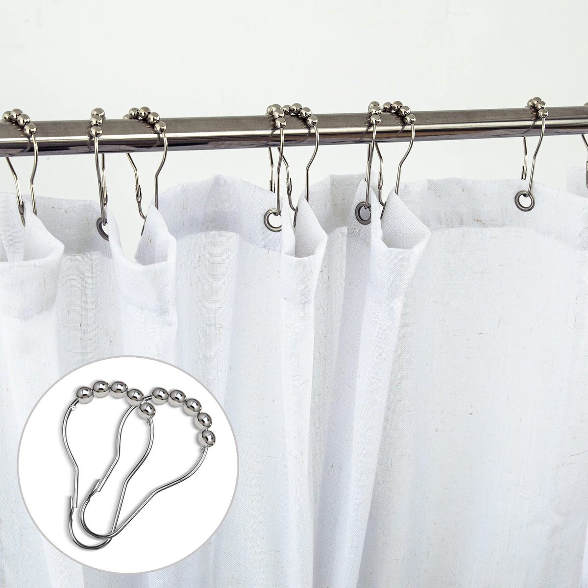 Koufall Textured Cloth Farmhouse Shower Curtain For Bathroom Small Stall 36X72 Inch Linen Fabric Half Narrow Waterproof Rv Shower Curtains For Bathtub Ensuite Plain White