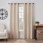 Eclipse Gabriella Grommet Top Curtains for Bedroom, Single Panel, 40'' x 84'', Linen
