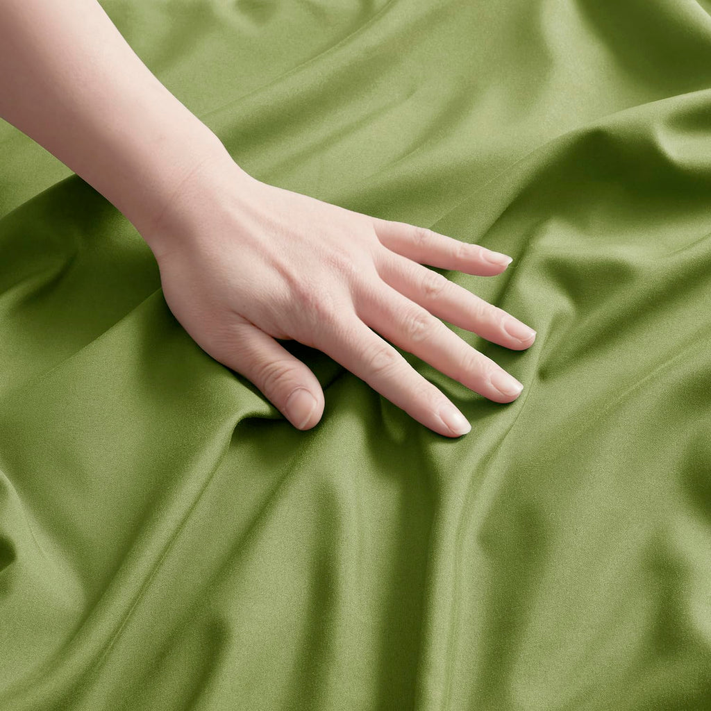 Nestl Microfiber King Pillowcase, 2 - Calla Green, 1800 Thread Count, Envelope Closure, Set Of 2, 20X40 Inches