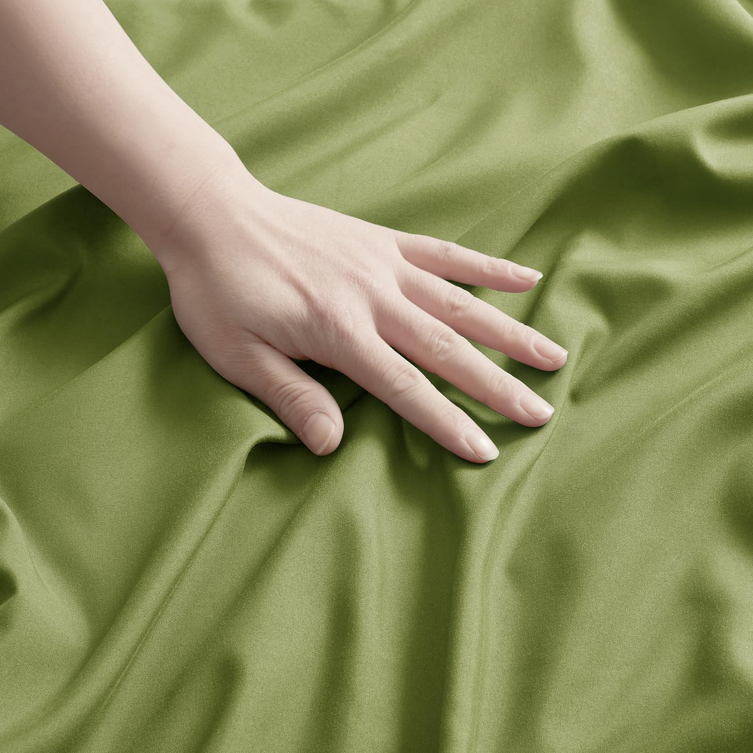 Nestl Microfiber King Pillowcase, 2 - Calla Green, 1800 Thread Count, Envelope Closure, Set Of 2, 20X40 Inches