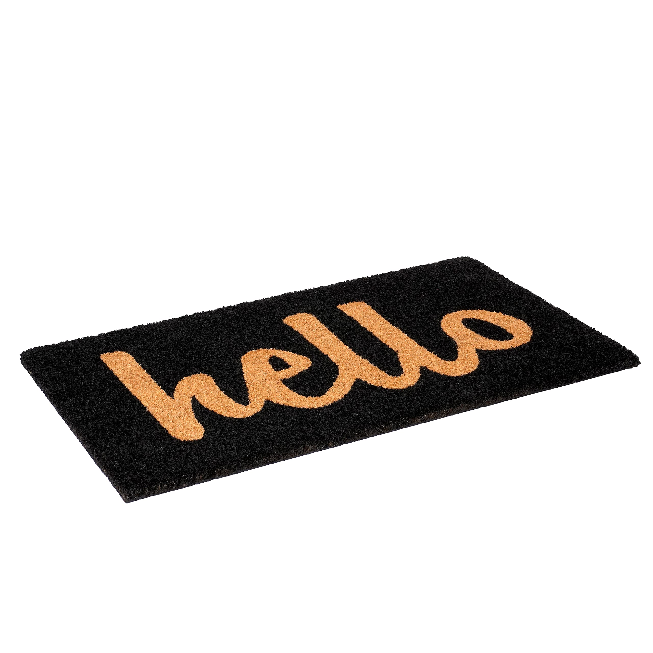 Calloway Mills Script Hello Doormat (Black/Natural, 24' X 48')