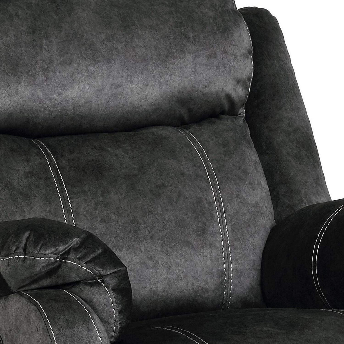 Global Furniture USA Reclining Sofa U7303C-DOMINO GRANITE-RS W/DDT Microfiber Granite