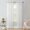 No. 918 Emily Sheer Voile Grommet Curtain Panel, 59' X 63', White