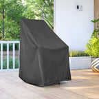 Shine Company Weatherproof Outdoor Rocking Chair Cover, 100% Woven Polyester, Elastic Cord With Toggle, Black