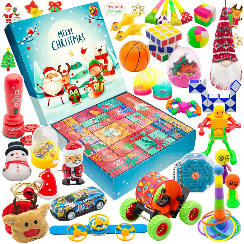 Christmas Advent Calendar 2024-24 Days Countdown Advent Calendars with Surprises Fidget Toys Bulk, Great Xmas Gifts for Kids, To