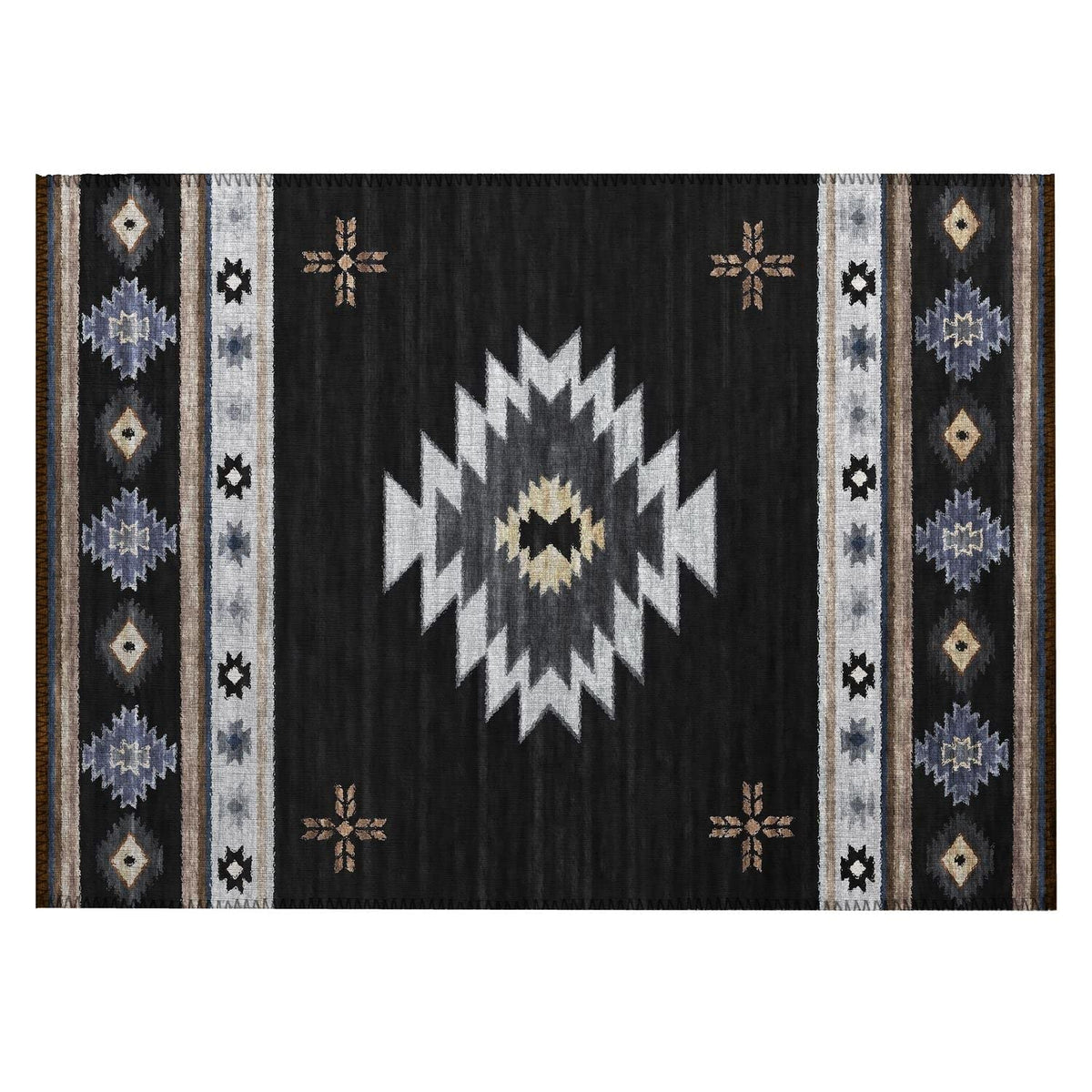 Phoenix Ph4 Black Southwestern Rug Rectangle 8' X 10'