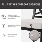 Crosley Furniture Chambers 5-Piece Outdoor Dining Set for 4, Patio Table and Chairs for Backyard, Deck, Matte Black with Creme Cushions