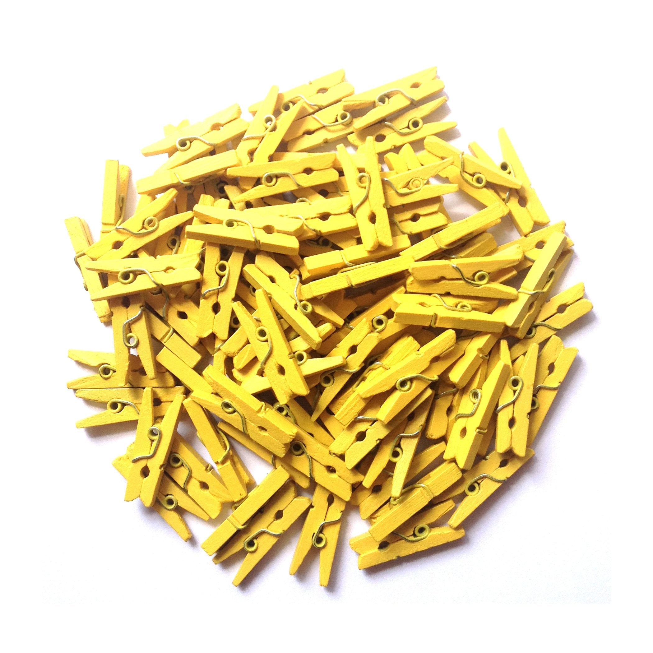 LWR CRAFTS Wooden Mini Clothespins 200 Per Pack 1 2.5cm (Yellow)