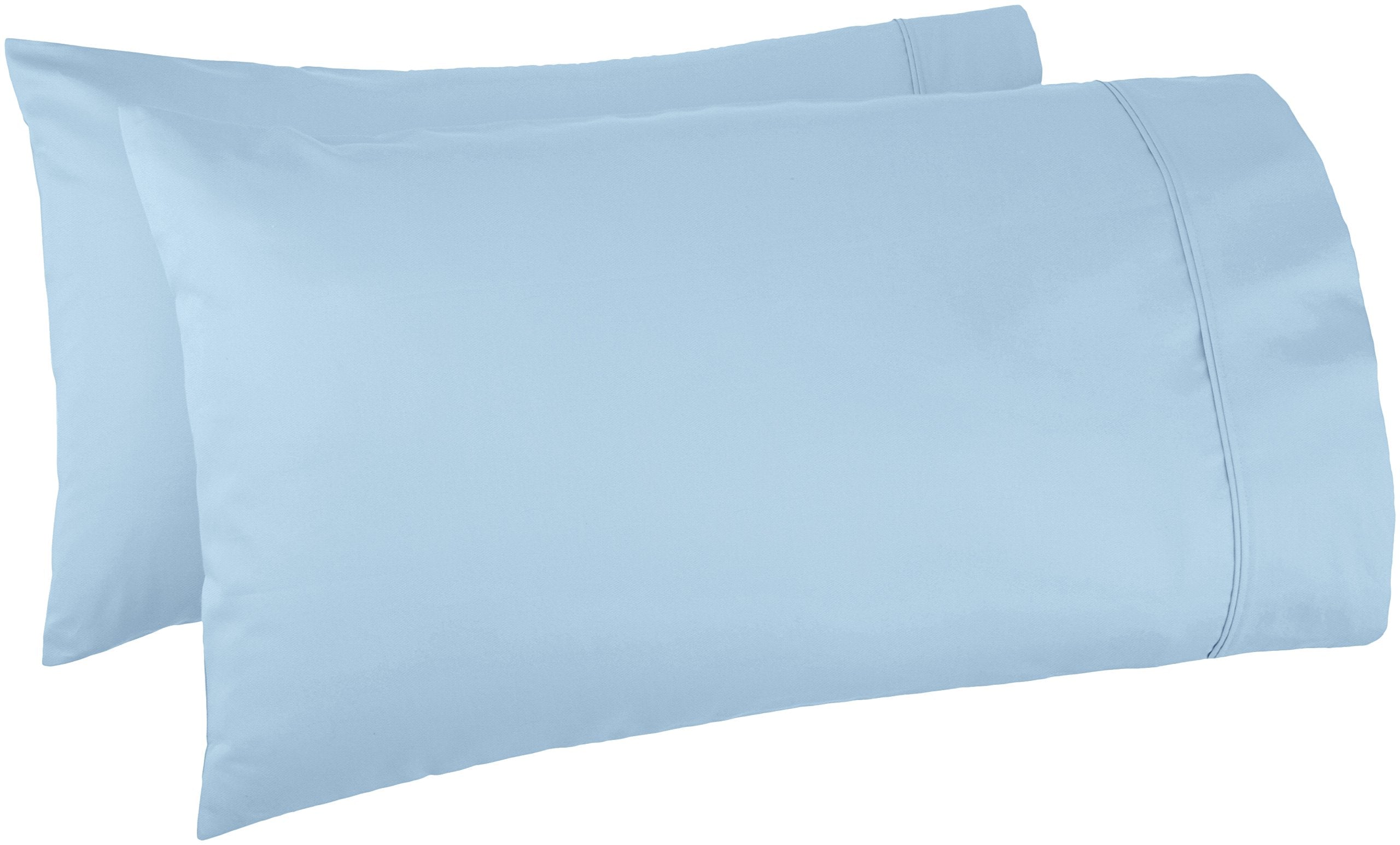 Amazon Basics 400 Thread Count Cotton Pillow Case, King, Smoke Blue - Set of 2, 40L x 20W