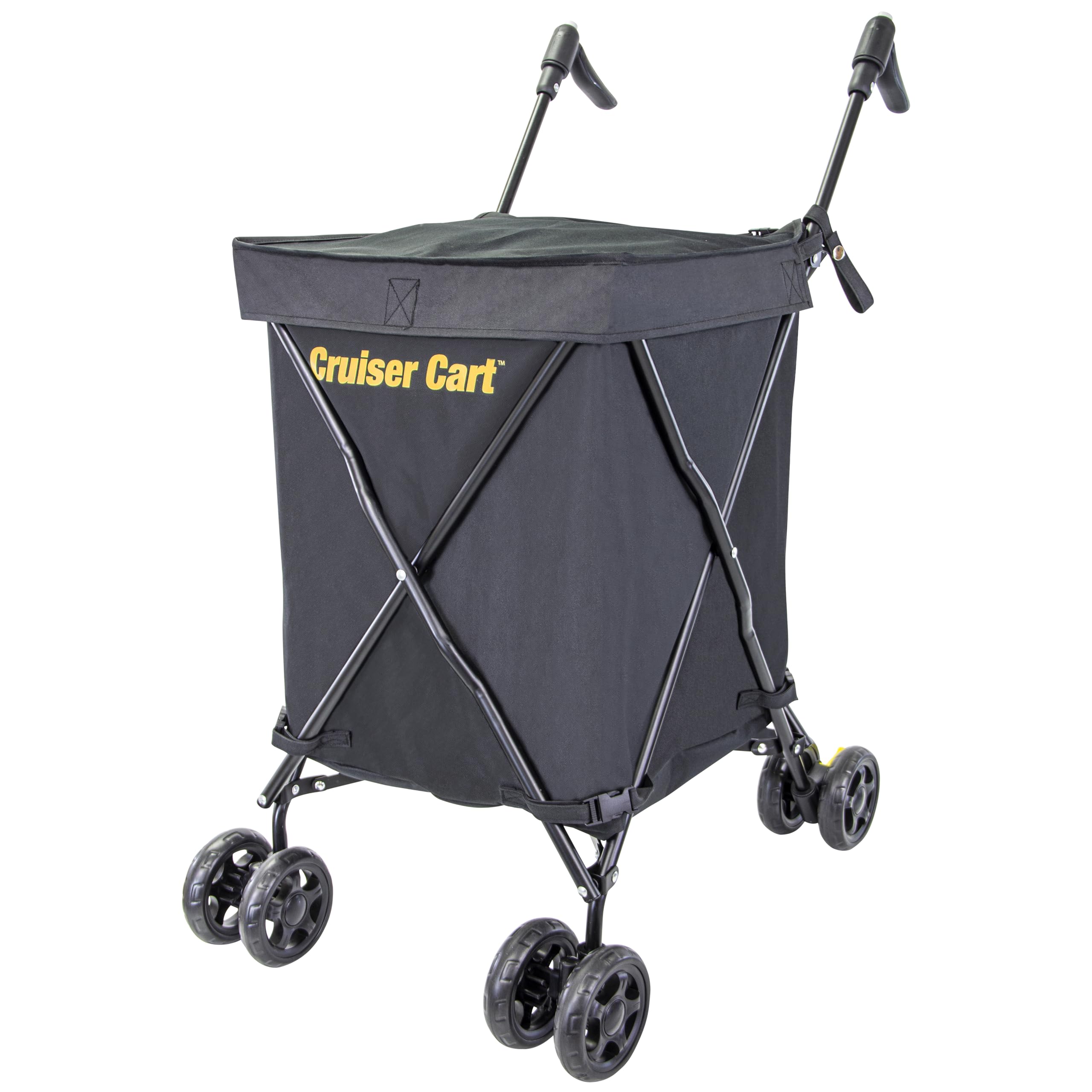 dbest products Cruiser Cart Urban 360 Folding Shopping Grocery Collapsible Laundry Basket on Wheels Foldable Utility Trolley Car
