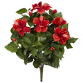 Nearly Natural 20    Hibiscus (Set of 4) Artificial Plant, Red