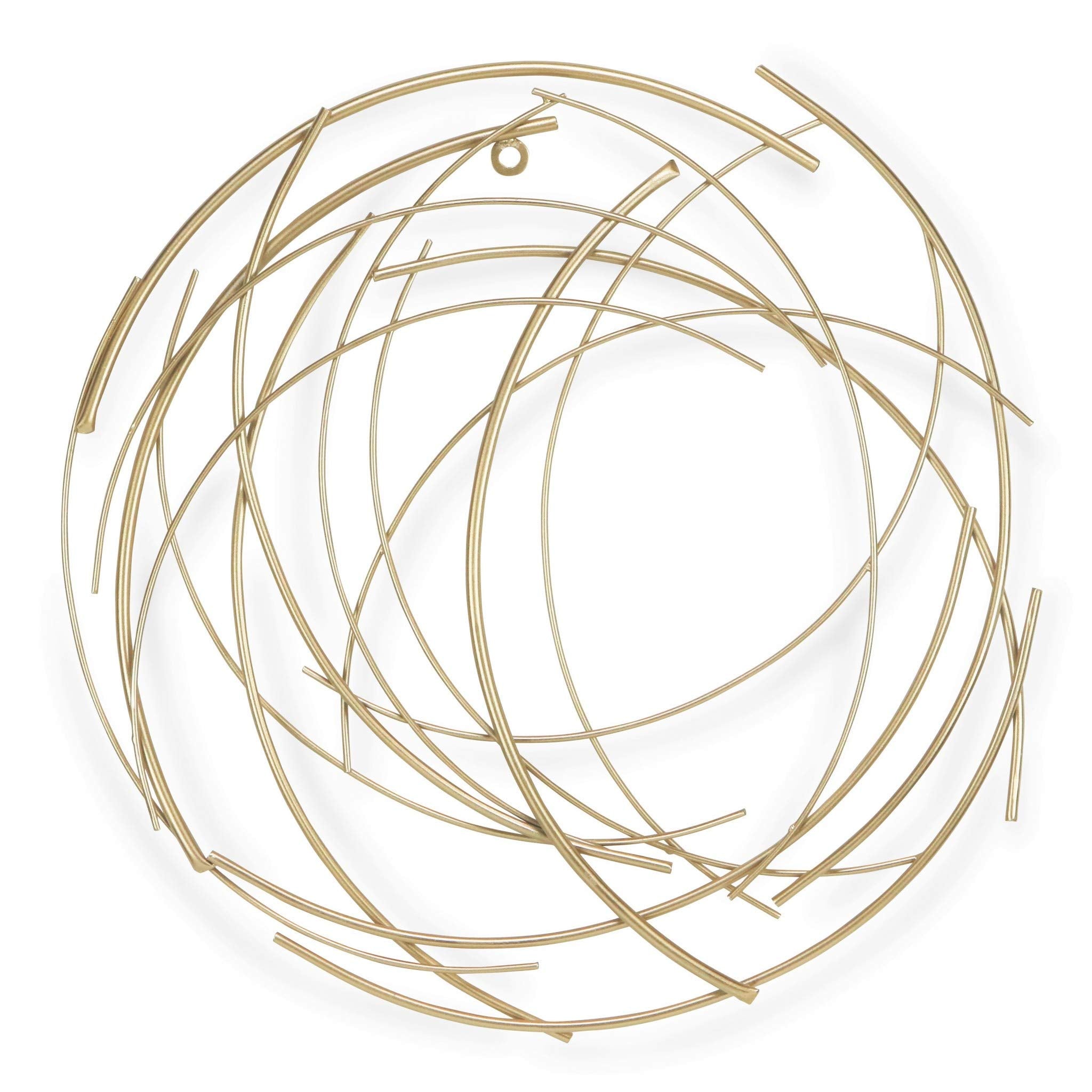 HomeRoots 26' Gold Metal Abstract Round Hanging Wall Art Decor