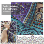 Boho Comforter Set Full Size 8 Piece Bed In A Bag Bohemian Striped Bedding Quilt Set Aqua Paisley Floral Comforter And Sheet Set