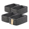 MiniArk Small Storage Baskets for Organizing | Closet Organizer Bins | Shelf Toy Basket | Woven Rope Baskets | Cube Decorative B