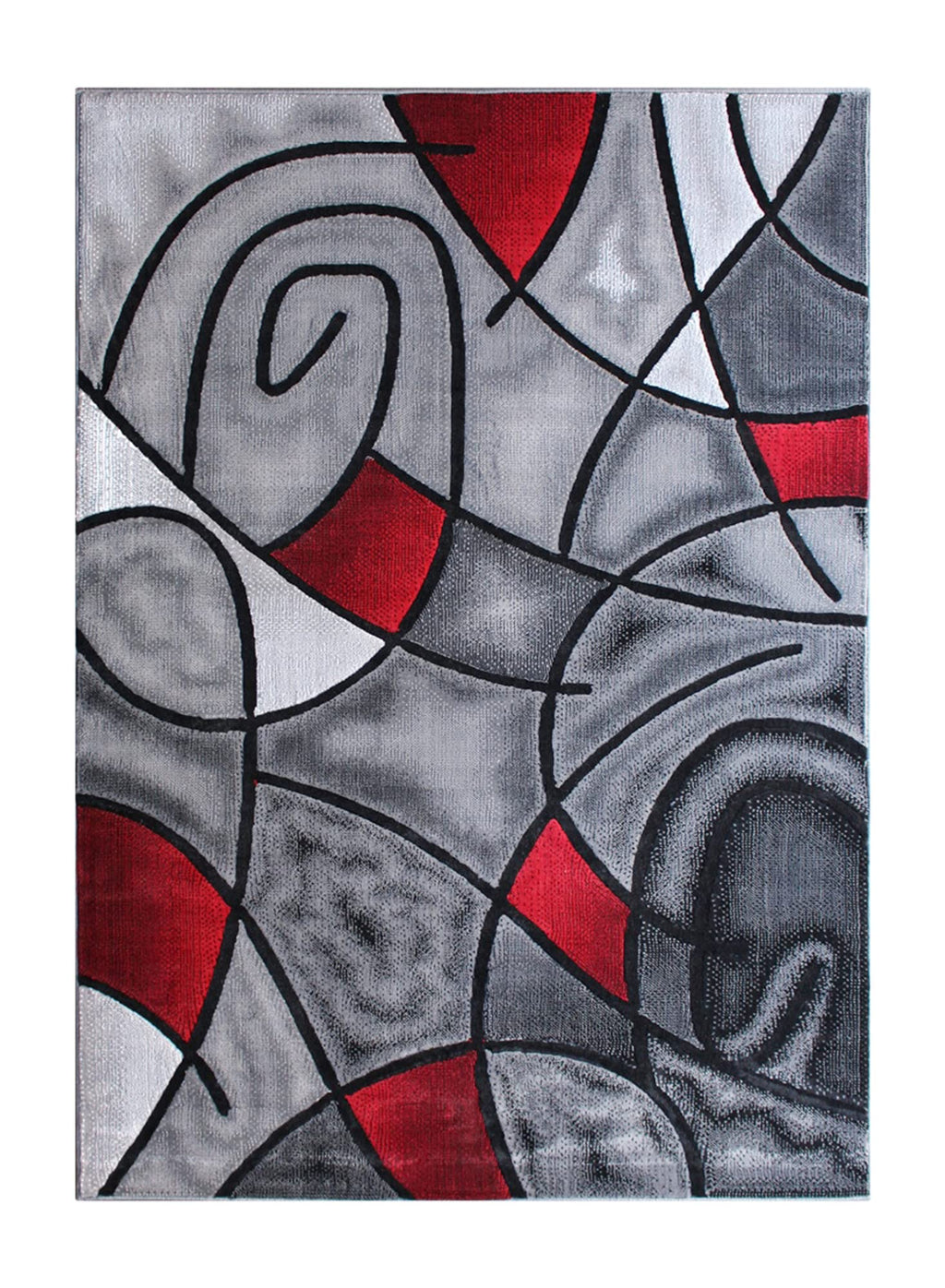 Flash Furniture Jubilee Collection Abstract Area Rug - Colorfast Red Olefin Rug - 8' X 10' Area Rug - Jute Backing - Living Room, Bedroom, & Family Room