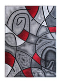 Flash Furniture Jubilee Collection Abstract Area Rug - Colorfast Red Olefin Rug - 8' X 10' Area Rug - Jute Backing - Living Room, Bedroom, & Family Room