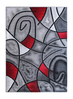 Flash Furniture Jubilee Collection Abstract Area Rug - Colorfast Red Olefin Rug - 8' X 10' Area Rug - Jute Backing - Living Room, Bedroom, & Family Room