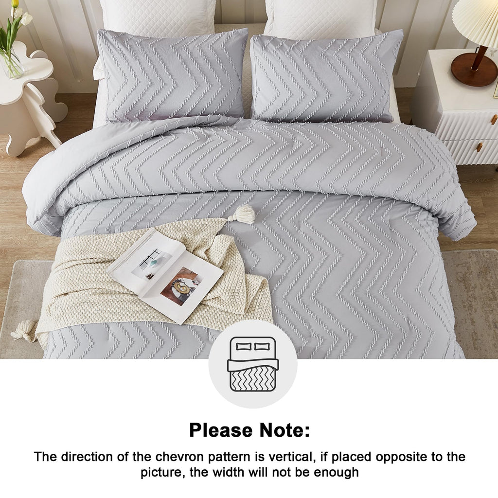 Litanika Light Grey King Comforter Set, 3 Pieces Lightweight Gray Tufted Bedding Sets, Down Alternative Comforter Fluffy Bed Set