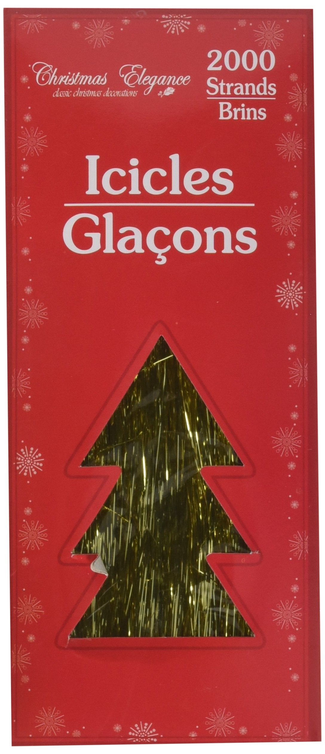 2000 Strands Icicles Tinsel Tree Christmas Decorations, Gold