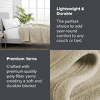 Bare Home Polar Fleece Blanket - Full/Queen Blanket - Oyster - Warm & Cozy - Premium Fleece Blanket - Blanket For Bed, Sofa, Cam