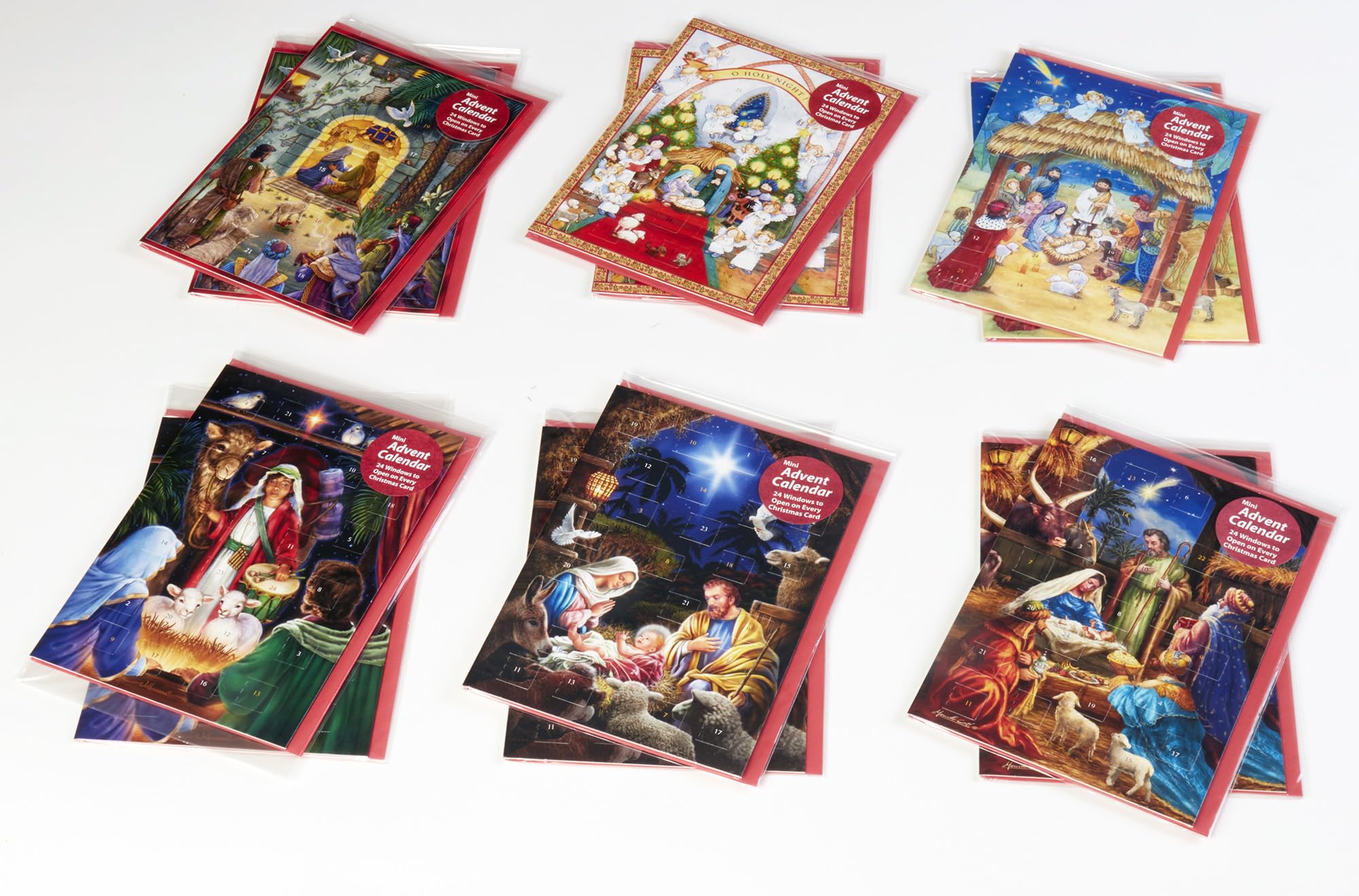 Nativity Themed Advent Calendar Greeting Cards - Assortment of 12 Cards with Envelopes by Vermont Christmas Company - The Perfec