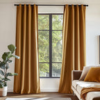 Lazzzy Blackout Velvet Curtains Gold Thermal Insulated Curtains 90 Inch Long Drapes For Bedroom Living Room Darkening Window Treatments Grommet Living Room Curtains Set Of 2 Panels Gold Brown