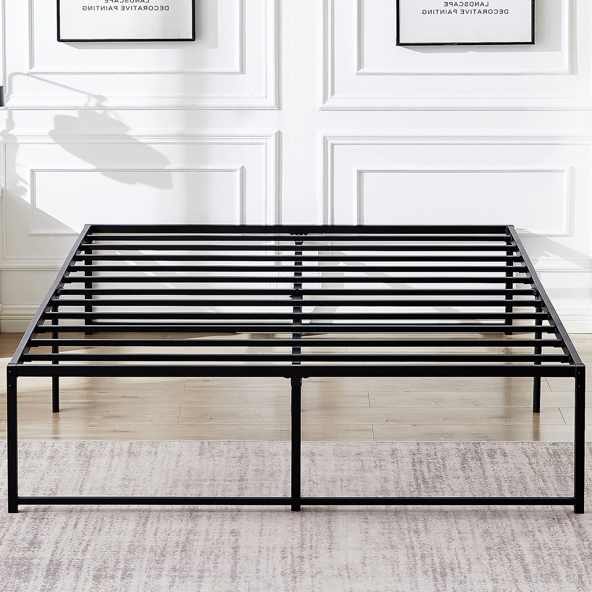 VECELO 16 Full Bed Frame/Metal Platform Mattress Foundation/No Box Spring Needed