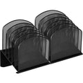 Ufficiusup 2 Pack Desktop File Organizer Inclined Document Holder 5 Section Office Supplies Mesh Vertical File Sorter Metal File