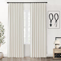 Blackout Curtains 96 Inches Long 2 Panel Set For Living Room,Black Out Room Darkening Thermal Pleated Back Tab Hooks Rings Pleat
