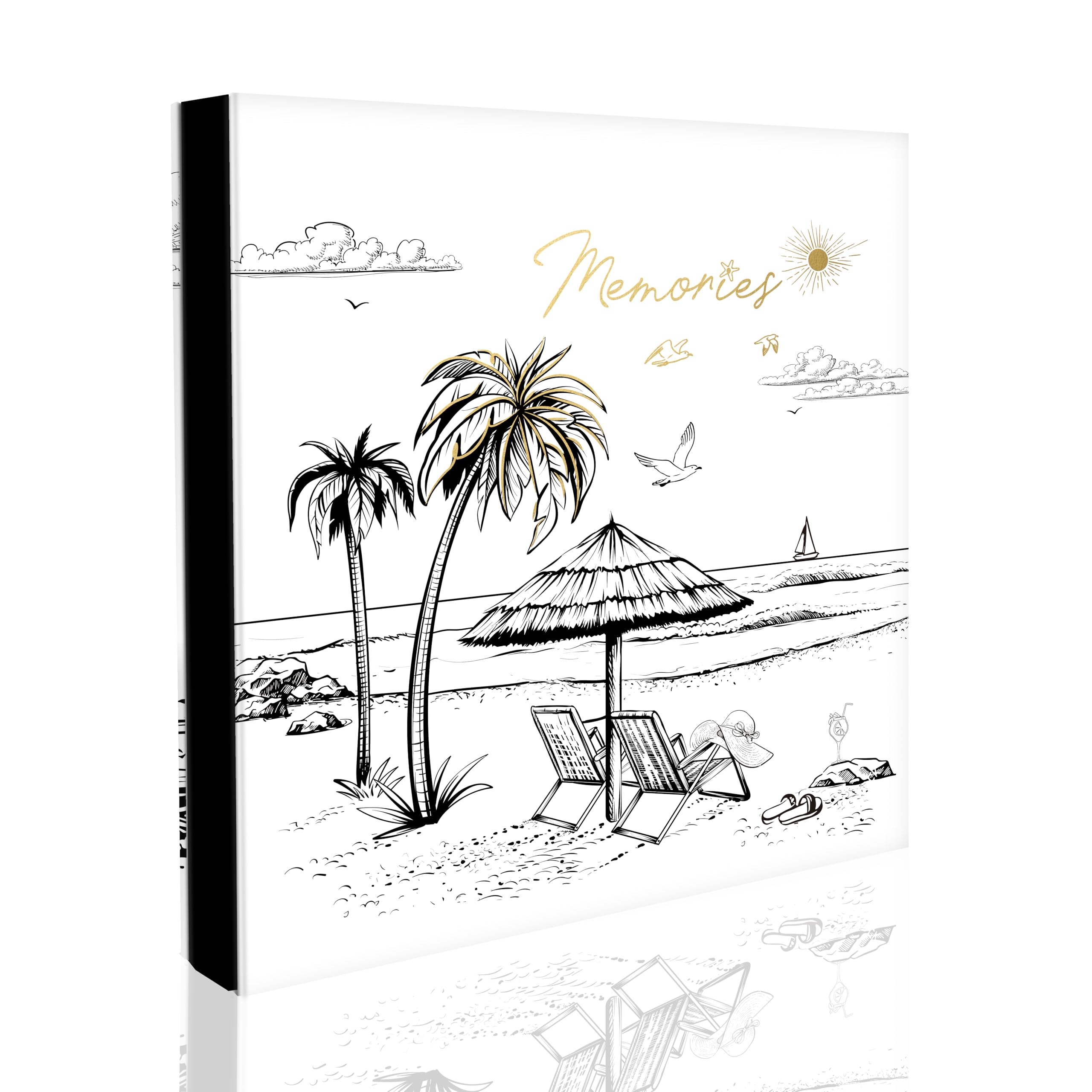 Holoary Travel Photo Album 4x6 500 Photos Five Pictures Per Page, Large Photo Album, Beach Photo Album, Vacation Photo Album Pri