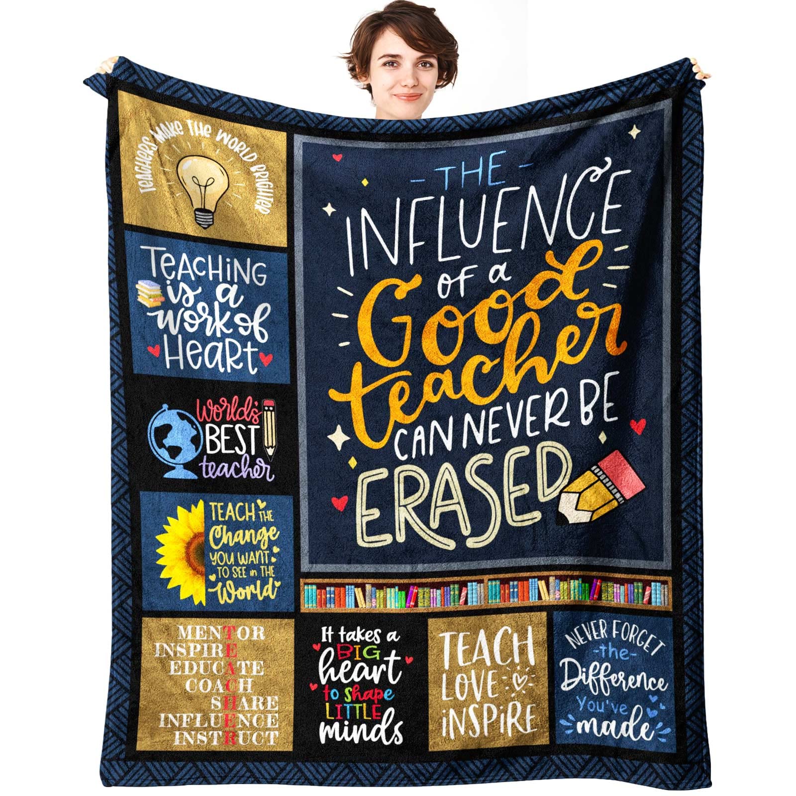 Siklty Teacher Gifts For Women, Teacher Appreciation Gifts Throw Blanket 60' X 50', Best Gifts For Teachers Women Men From Stu