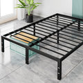 Sweetcrispy Full Bed Frame - 14 Inch Metal Platform Bed Frames for with Storage Space Under Base, Sturdy Steel Slat Support, No 