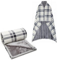 Forestfish Fleece Wearable Blanket Oversized, Comfy Lightweight Lap Blanket Poncho Throw With Buttons, 63X 55   (White)