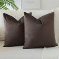 Otostar Pack Of 2 Velvet Soft Decorative Throw Pillow Covers Solid Square Cushion Case Home Decor Pillow Covers For Couch Sofa Bedroom Living Room Decorative Pillowcases 20 X 20 Inch (Chocolate Brown)