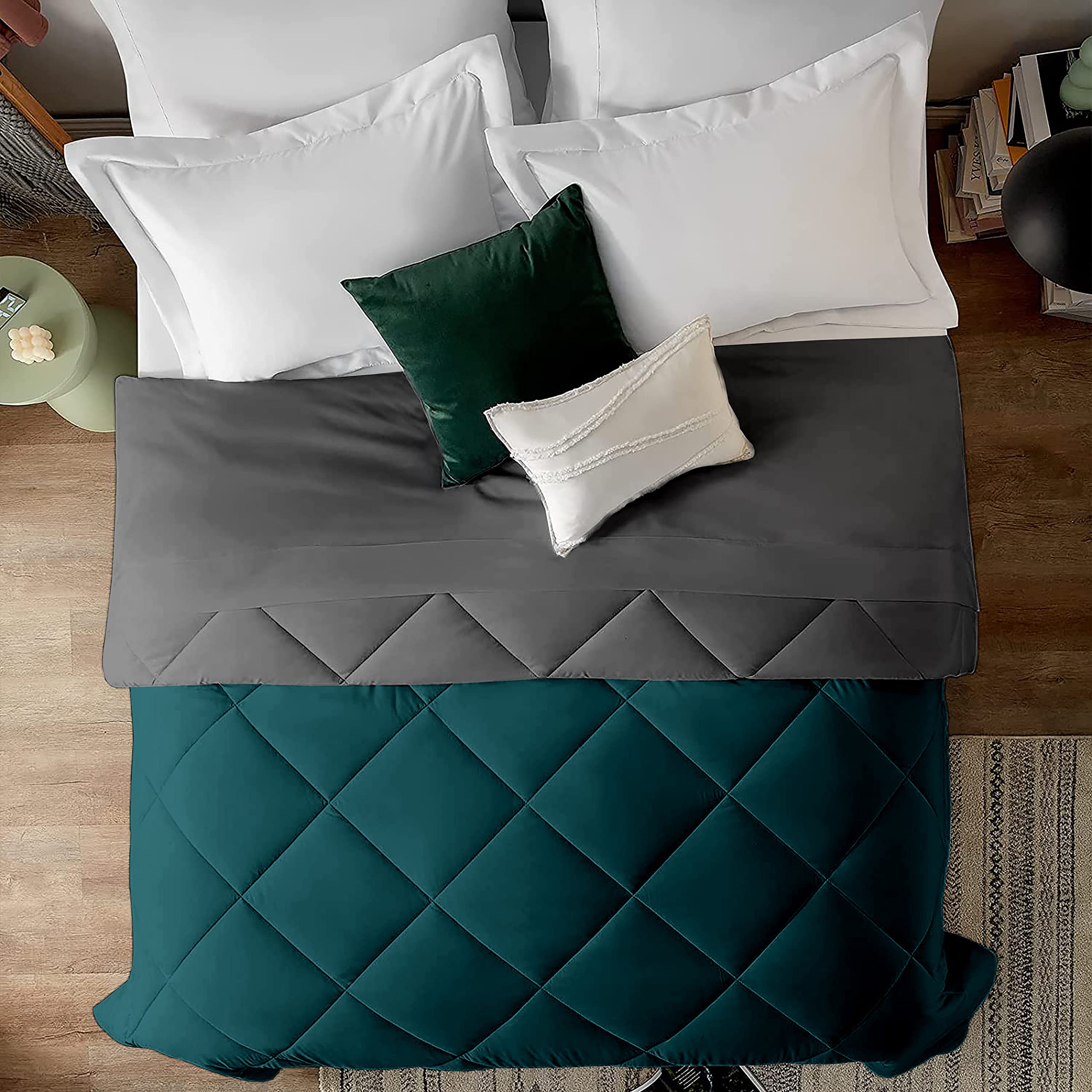 Edmund Microfiber Duvet 600 Gsm Heavy Winter Reversible Comforter For Double Bed Comforter (90 X 100) Inches Winter 600 Gsm 