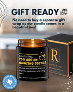Rosa Vila Doctor Candle - Unique Gift for Doctors, Medical Students, Black