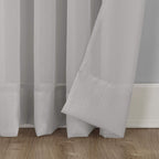 No. 918 Emily Sheer Voile Rod Pocket Curtain Panel, 59'' X 63'', Silver Gray