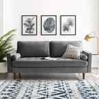Modway Eei-3764-Gry Valour Performance Velvet Sofa, Gray