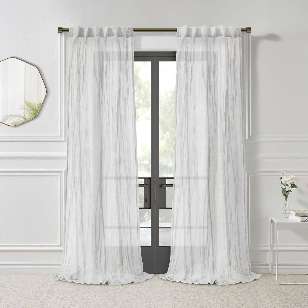 Richmark International Paloma Sheer Dual Header Curtain Panel 52 x 63 in White