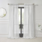 Richmark International Paloma Sheer Dual Header Curtain Panel 52 x 63 in White
