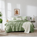 Wdcozy Boho Sage Green Quilt King Size Bedding Sets With 2 Pillow Shams, Farmhouse Lightweight Soft Bedspread Coverlet For All S