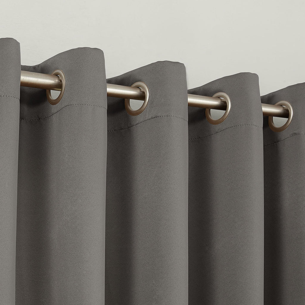 Sun Zero Barrow 2-Pack Energy Saving Grommet Curtain Panel Pair, 54'' X 108, Steel Gray
