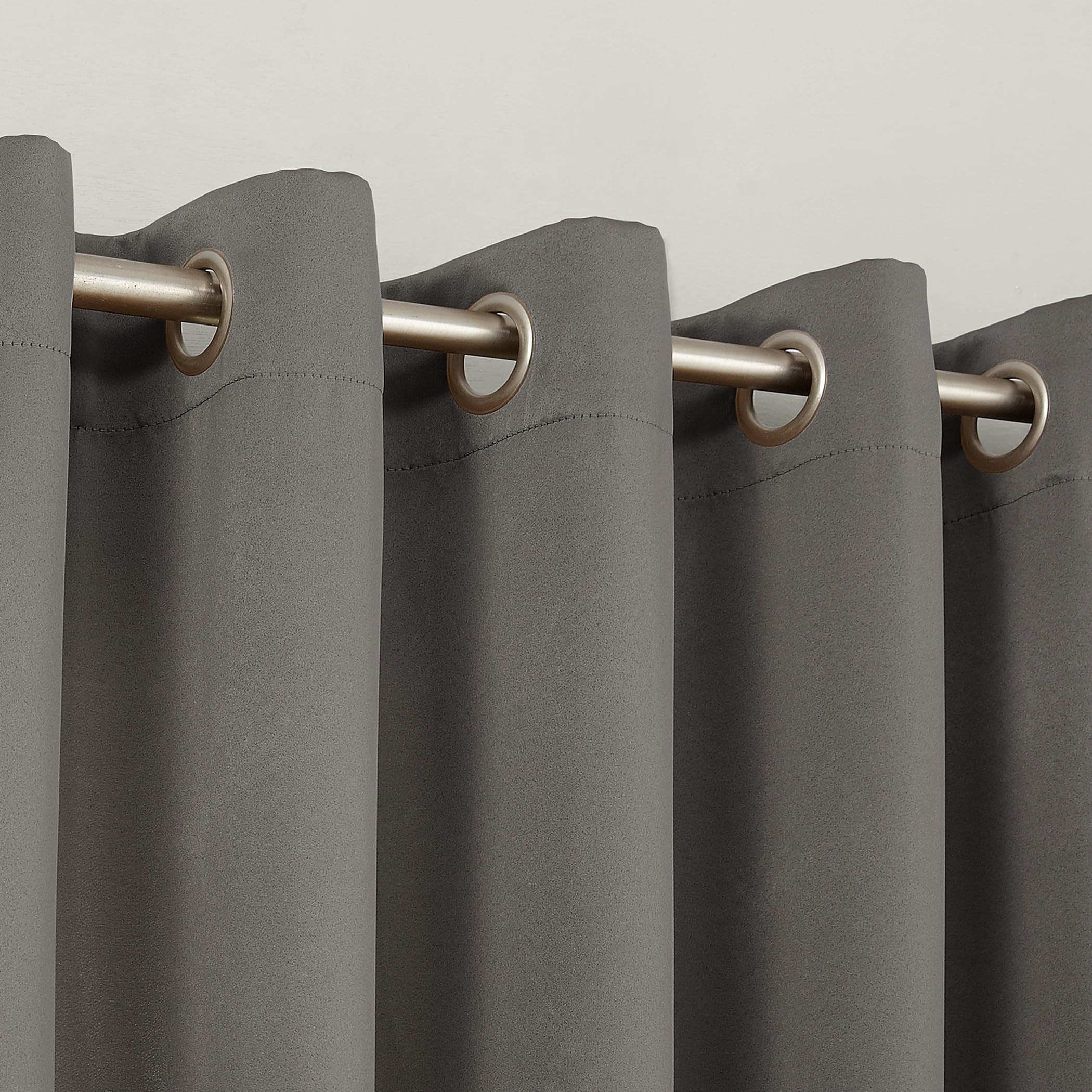 Sun Zero Barrow 2-Pack Energy Saving Grommet Curtain Panel Pair, 54'' X 84, Steel Gray