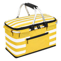 Kefomol Insulated Picnic Basket,Leak-Proof Collapsible Cooler Bag,26L Grocery Basket With Lid,2 Sturdy Handles,Storage Basket For Picnic,Food Delivery,Take Outs,Market Shopping,Travel (Yellow)