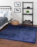 Unique Loom Solo Collection Area Rug - Calabasas (4 1 Square, Navy Blue)