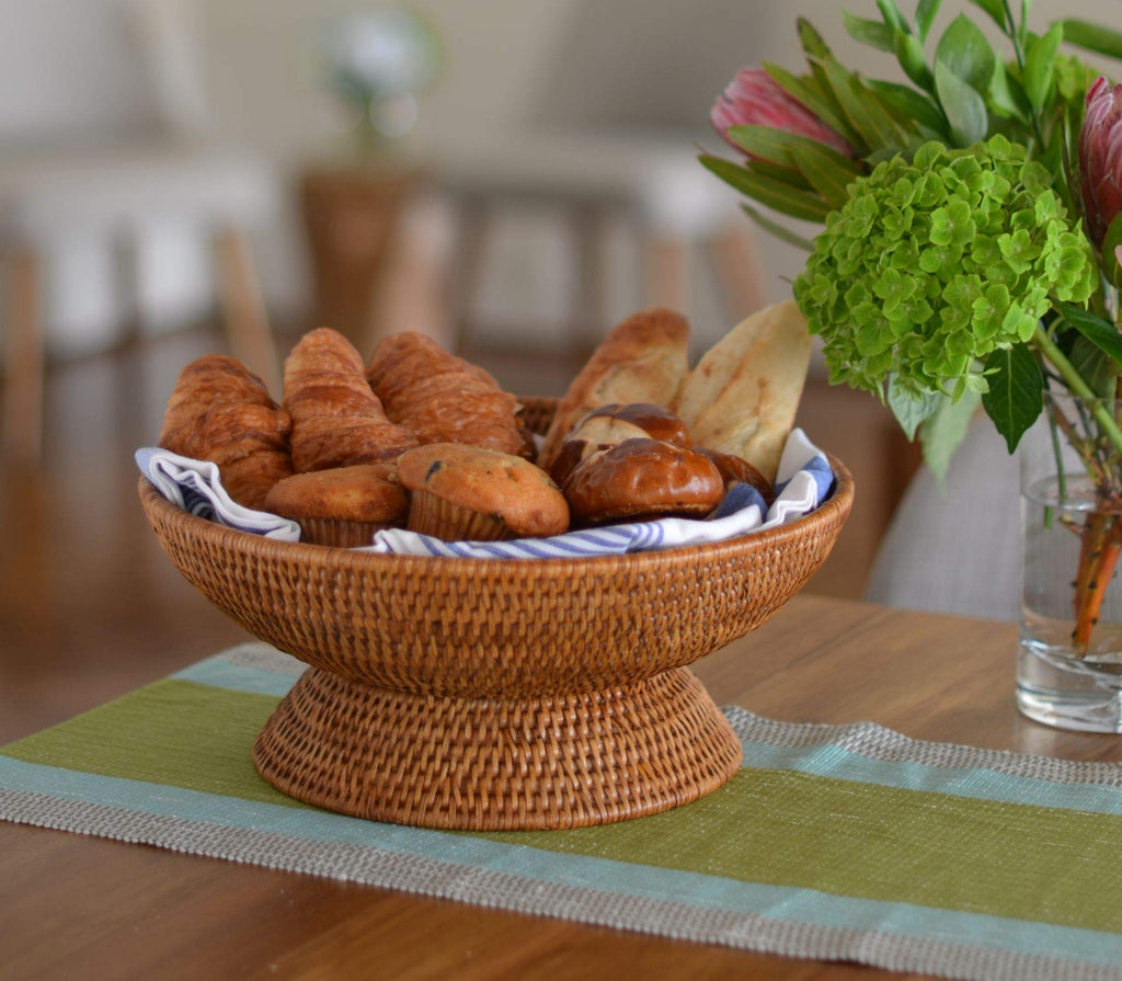 Kouboo La Jolla Rattan Fruit Bowl, Large, Honey-Brown