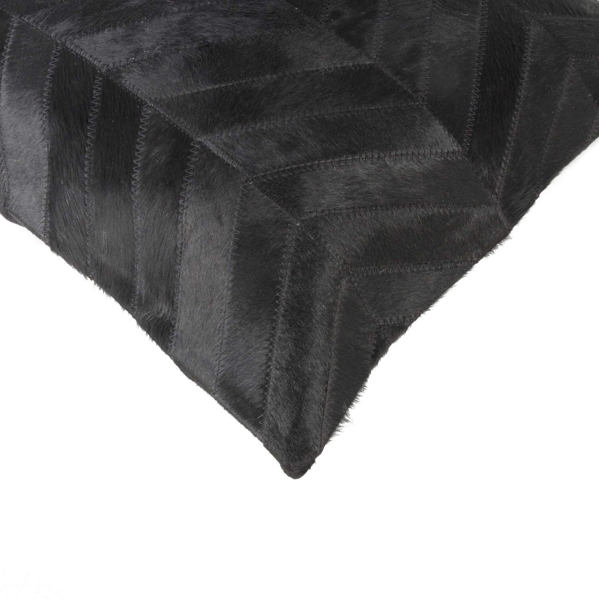 HomeRoots Black & Natural Cowhide Pillow, Microsuede, Polyfill Luxury Pillow with Hidden Zipper For living Room, Bedroom, Sofa, Indoor Pillow, Decor Pillow, Decorative Throw Pillow 18' X 18' X 5'